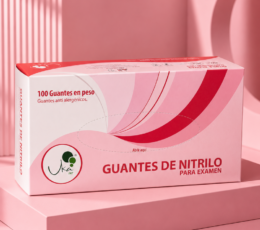 GUANTES DE NITRILO ROSA X 100 UNDS TALLA M