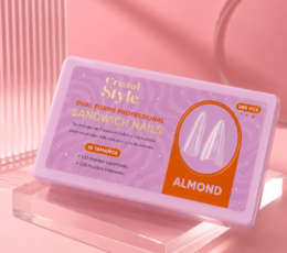 UÑAS SANDWICH ALMOND X240 PCS HC-19034