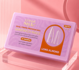 UÑAS SANDWICH LONG ALMOND X240 PCS HC-19036