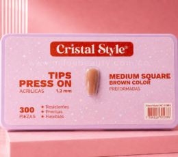 UÑAS PRESS ON MEDIUM SQUARE BROWN X 300 PCS 1,2 MM