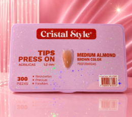 UÑAS PRESS ON MEDIUM ALMOND BROWN X 300 PCS 1,2 MM